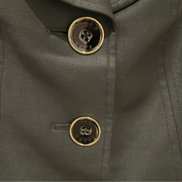RARE Ted Baker Little Black Dress Suiting Dress Button Front - Picture 3 of 14